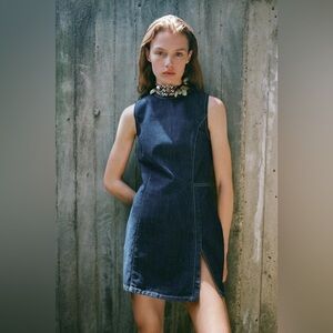 Zara Blue Denim Mini Dress Size XXL